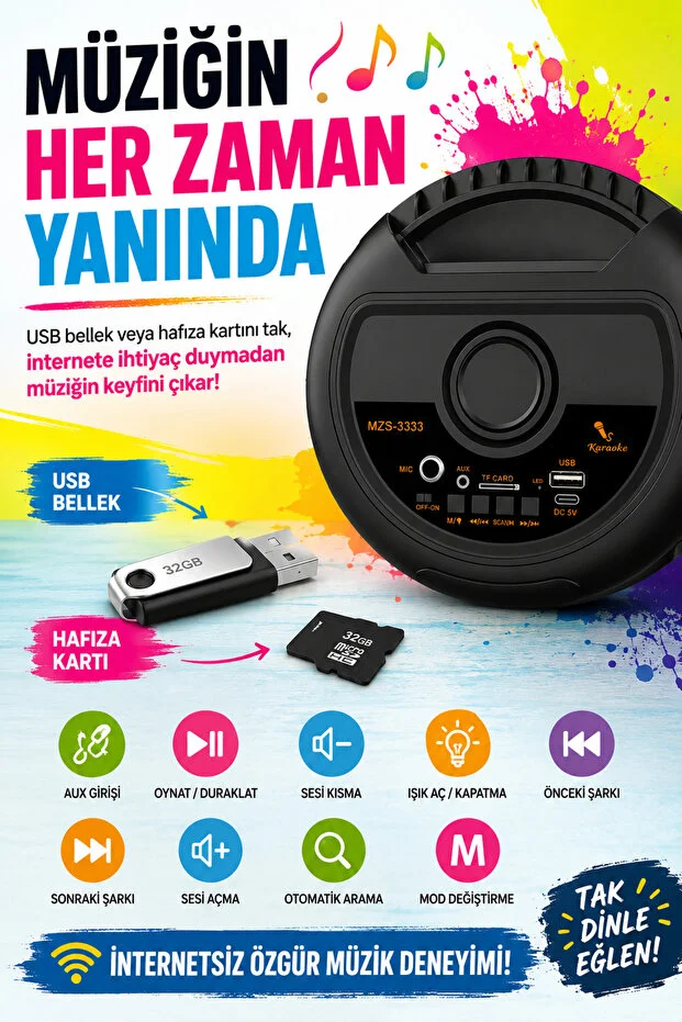 Bluetooth Hoparlör Parti Hoparlörü Karaoke Mikrofon Hediyeli Işıklı Ses Bombası Radyo Usb Sd Girişli Bluetooth Hoparlör Parti Hoparlörü Karaoke Mikrofon Hediyeli Işıklı Ses Bombası Radyo Usb Sd Girişli